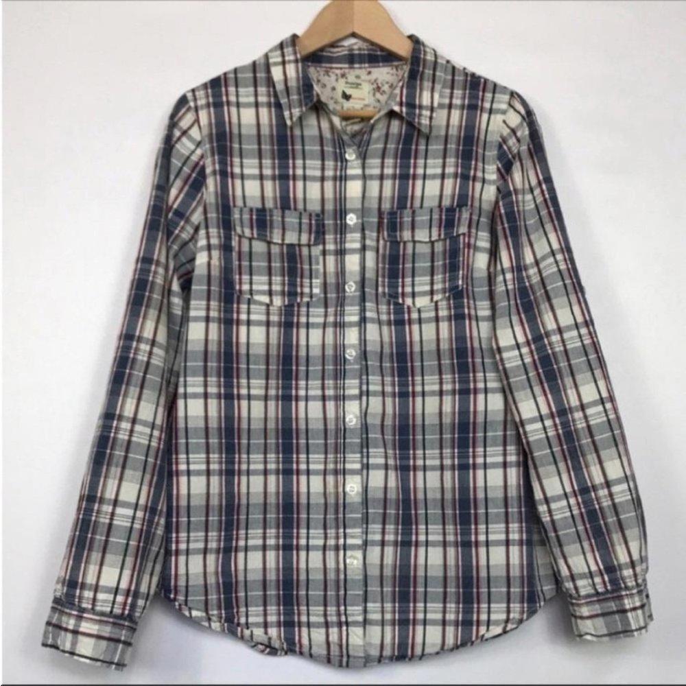 Prototype‎ Long Sleeve Plaid Button Down Shirt Womens Size Large